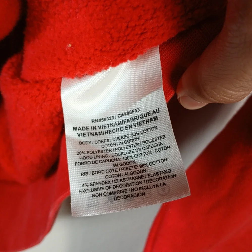 Nike Hoodie Mens M Red Tennis Hooded Sweater Club Fleece Sportswear (stain) BA39